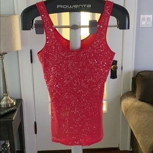 Express women’s tank - pink sequin - size medium